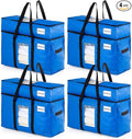TAILI 2 Tier Extra Large Moving Bags, 4 Pack Blue Heavy Duty Totes by TAILI