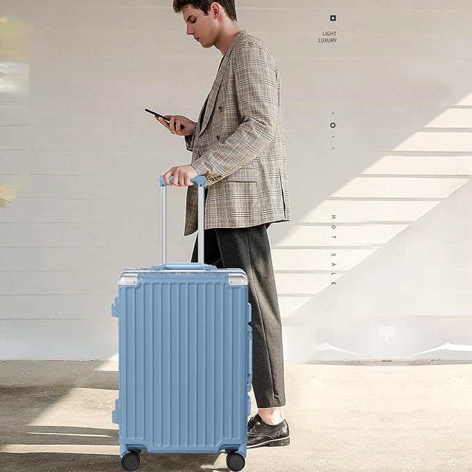 AnyZip Luggage PC+ABS Aluminum Frame Zipperless Checked Luggage Hard Shell - Image 7