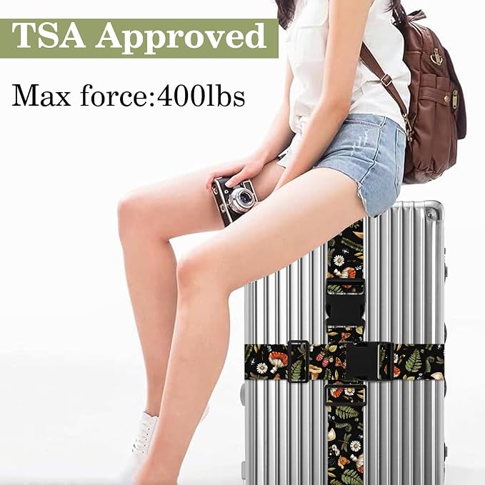 Mushroom Luggage Straps for Suitcases TSA Approved, Luggage Identifiers for - Image 5