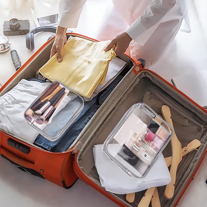 5Pcs Crystal Clear PVC Travel Toiletry Bag Kit - Image 3