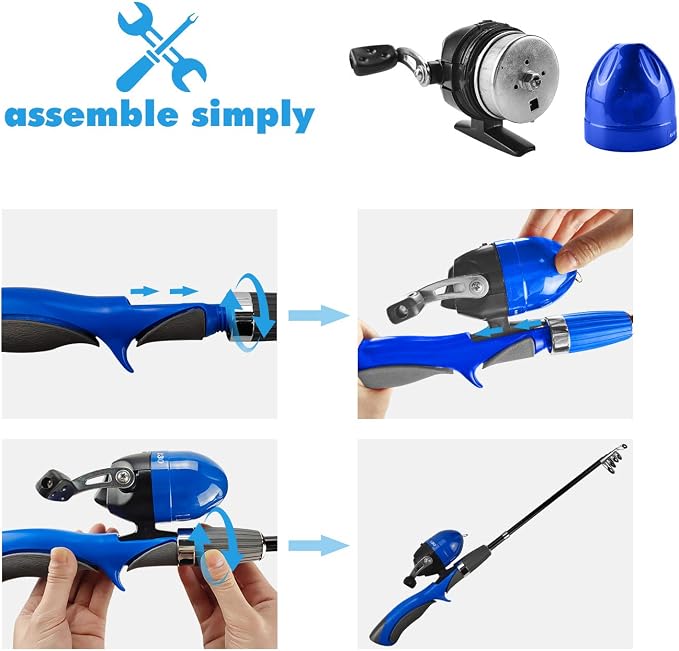Urban Deco Kids Fishing Pole Set Portable Telescopic Kids Fishing Rod and Reel - Image 5