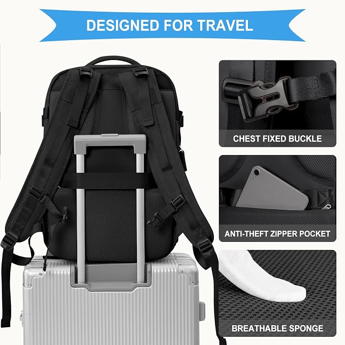 coowoz Large Travel Backpack For Women Men, Carry On Backpack, Hiking Backpack - Image 8