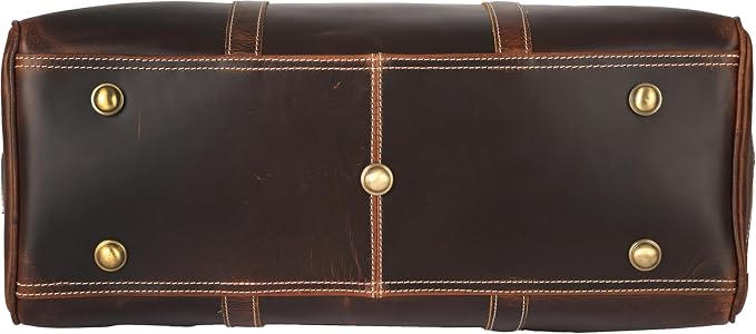 KomalC Leather Duffel Bags for Men and Women Full Grain Leather Travel - Image 4