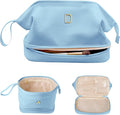 Wedding Gift Initial Makeup Bag, Personalized Double Layer Cosmetic Bag by Vogewood