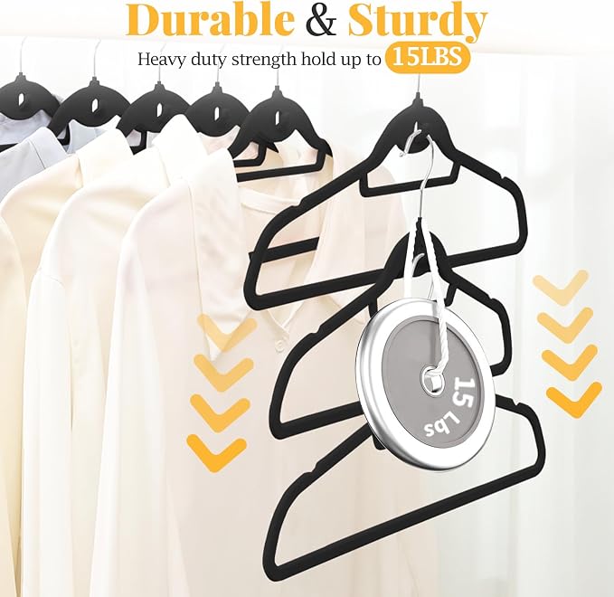 Velvet Felt Stackable Hangers 50 Pack, Non Slip, - Image 2