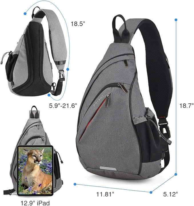 mixi Sling Bag Men Backpack Unisex One Shoulder Bag Hiking Travel Backpack - Image 2