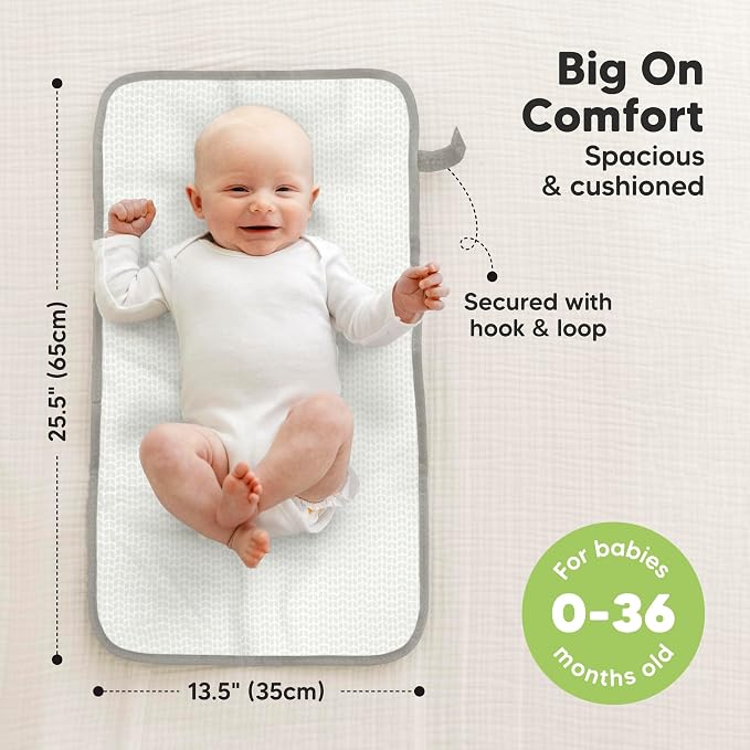 KeaBabies Portable Diaper Changing Pad, Easy Wipe Clean - Image 3