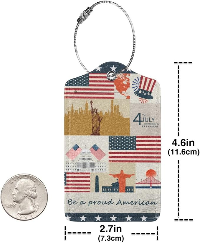 2 Pack Luggage Tag for Suitcase, Cute Unique Leather Suitcase Tags Identifiers - Image 2