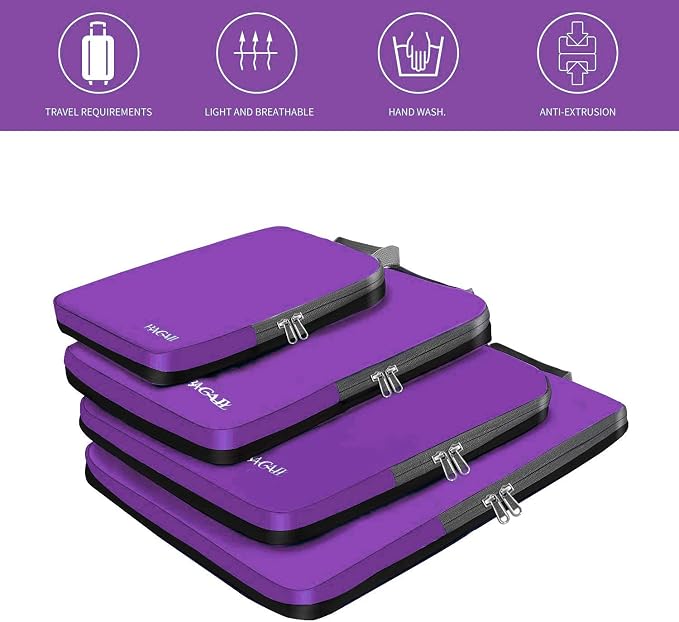 BAGAIL 4 Set/6 Set/8 Set Compression Packing Cubes Travel Accessories - Image 6