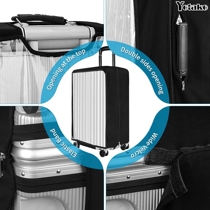 Yotako Upgraded Zippered Transparent PVC Suitcase Cover, No Disassembly - Image 4