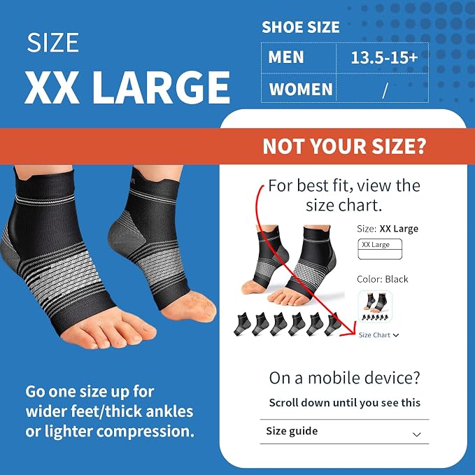 Plantar Fasciitis Sock for Men and Women, Compression Foot Sleeves - Image 3