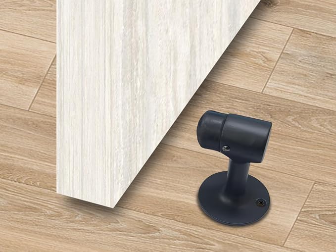 QCAA Solid Brass Door Stop, Matte Black, 1 Pack, Made in Taiwan - Image 4