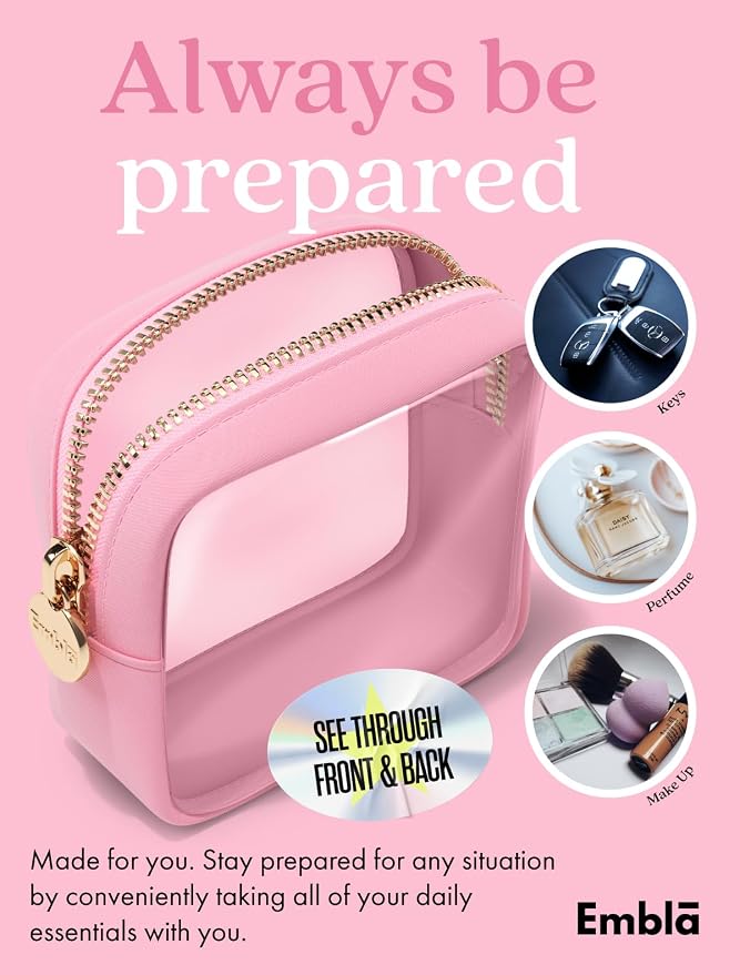 Clear Makeup Bag Zipper Pouch, Transparent Cosmetic Case Organizer, TSA - Image 4