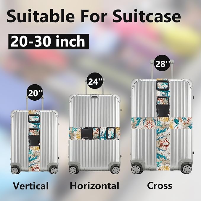 2 Pack Luggage Straps for Suitcases Adjustable Luggage Belt TSA Approved - Image 3