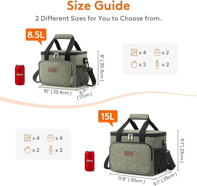 Lifewit Large Lunch Bag Insulated Lunch Box Soft Cooler Cooling Tote - Image 3