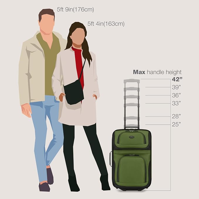 U.S. Traveler Rio Softside Expandable Carry-on Rolling Luggage, 2 Wheel Set - Image 6