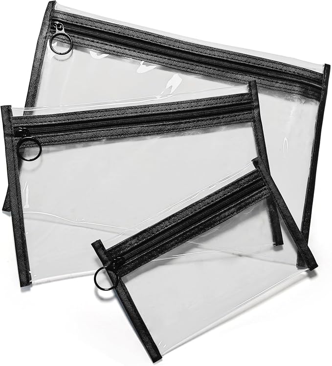 Clear Makeup Bags，small makeup bag, mesh zipper pouch bags, purse organizer by LEEVANOO