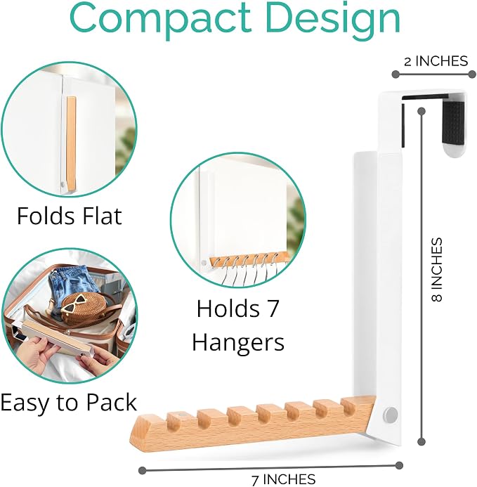 Over The Door Clothes Hanger – Portable Retractable Travel-Friendly Laundry - Image 2