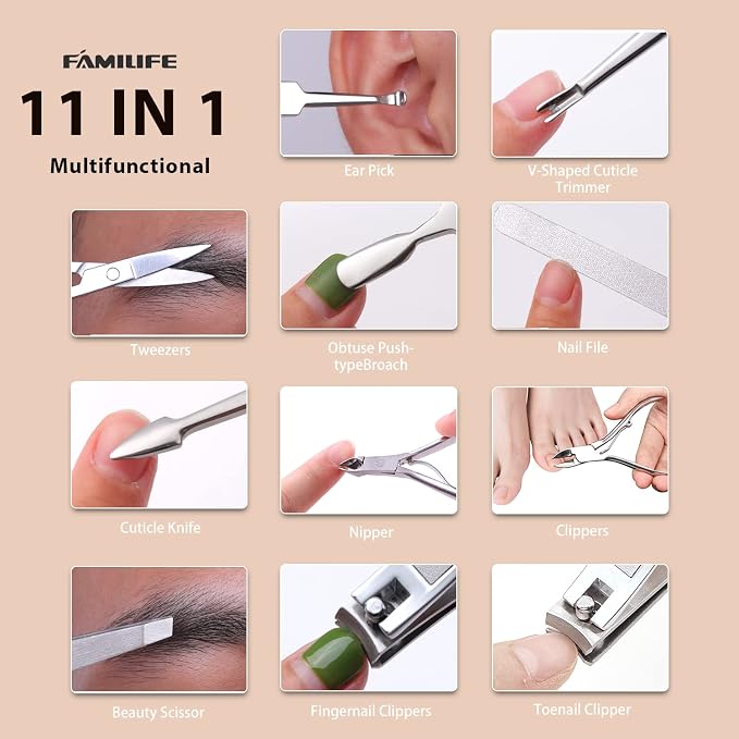 FAMILIFE Gifts for Women, Manicure Set Professional Manicure Kit 11 in 1 Nail - Image 5