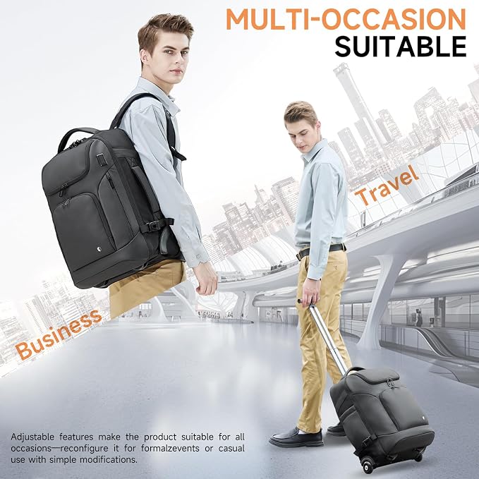 Backpack for Men, 17.3" Anti Theft Convertible Laptop Backpack - Image 8