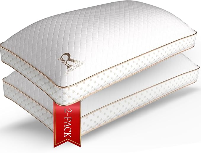 Royal Therapy 2-Pack King Memory Foam Pillow, Adjustable Shredded Odor-Free by ROYALTHERAPY