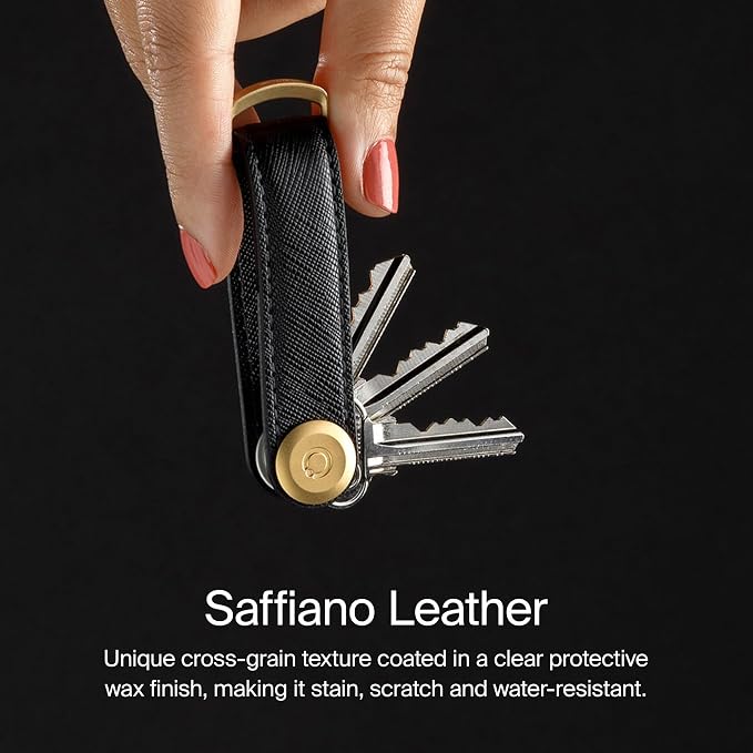 Orbitkey Saffiano Leather Key Organiser | Holds up to 7 keys, Oxford Navy - Image 4