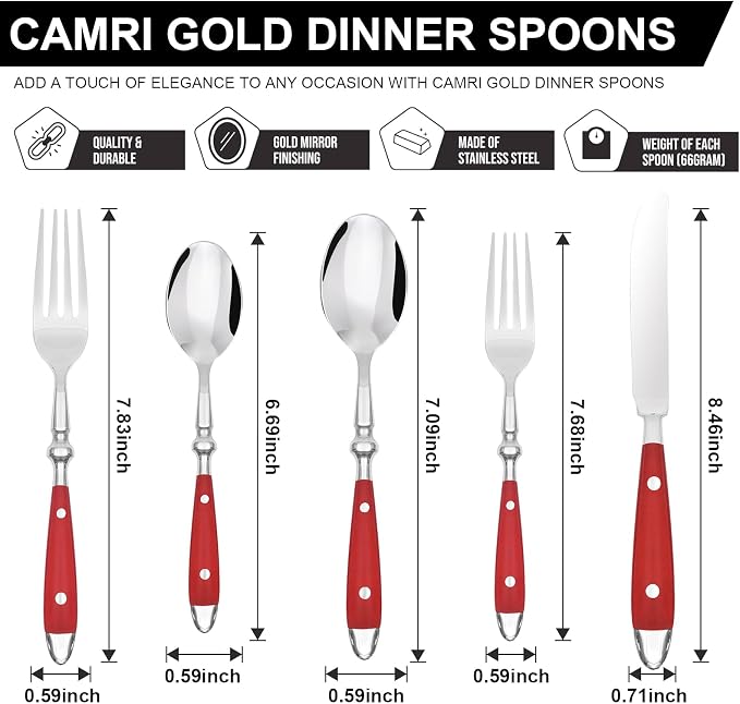 20-Piece Silverware Set for 4, High-end Everyday Flatware Set, Retro Stainless - Image 2