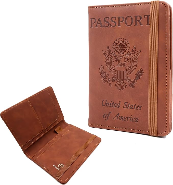 Melsbrinna Premium Leather Passport Holder Covers Case, Waterproof Rfid by Melsbrinna