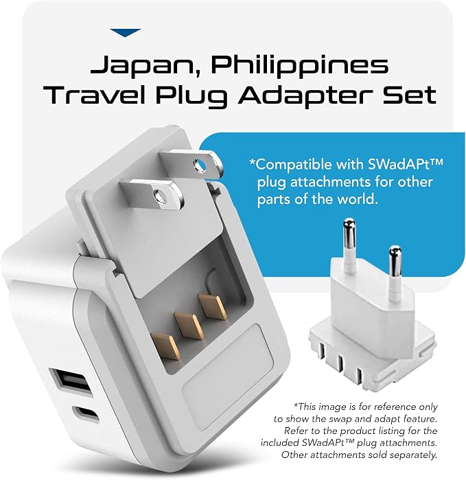 Ceptics Japan, Philippines Power Travel Plug Adapter Set, 20W PD & QC, Safe - Image 6