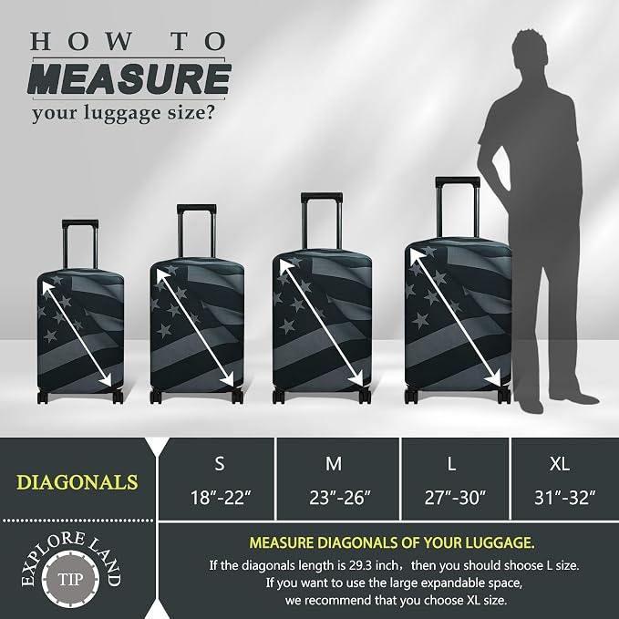 Explore Land Travel Luggage Cover Suitcase Protector Fits 18-22 Inch Case - Image 5