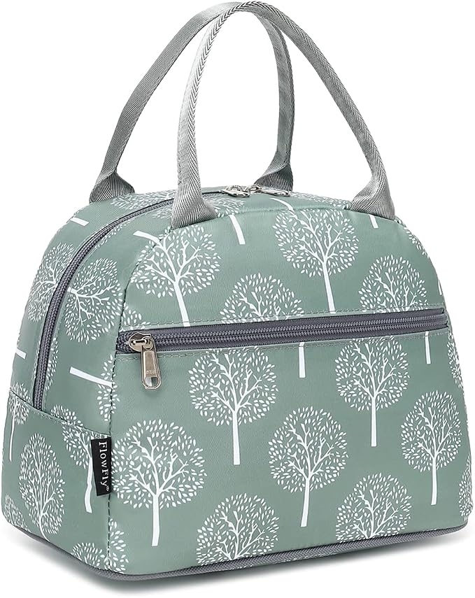 FlowFly Lunch Bag for Women Insulated Lunch Box Corduroy Lunch Tote Cooler for by FlowFly