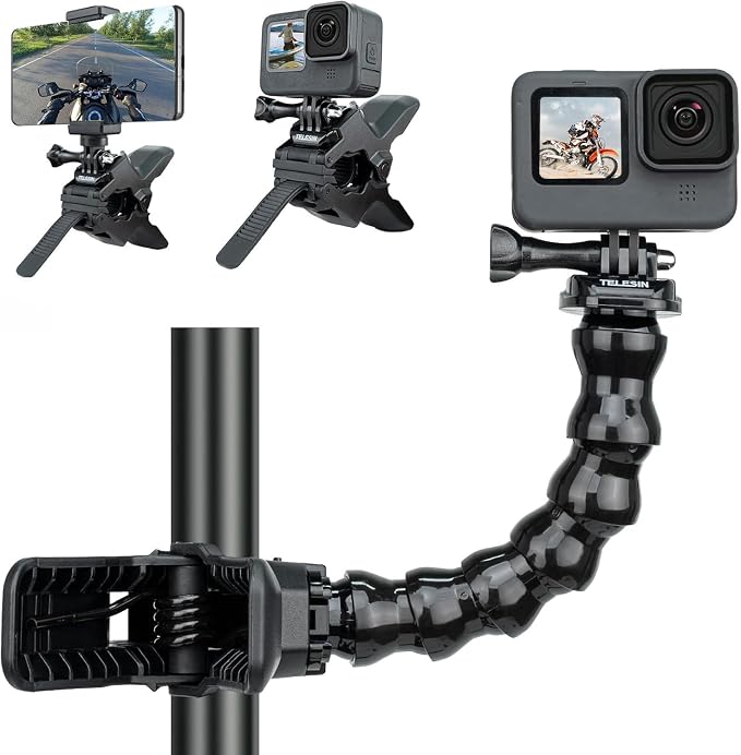 Jaws Flex Super Clamp Mount Gooseneck Tripod Desk Table Strolle Vlog Video by telesin