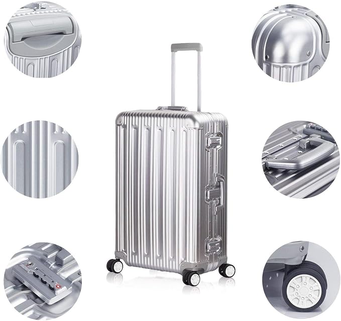TRAVELKING All Aluminum Luggage Zipperless Hard Shell Suitcase - Image 2