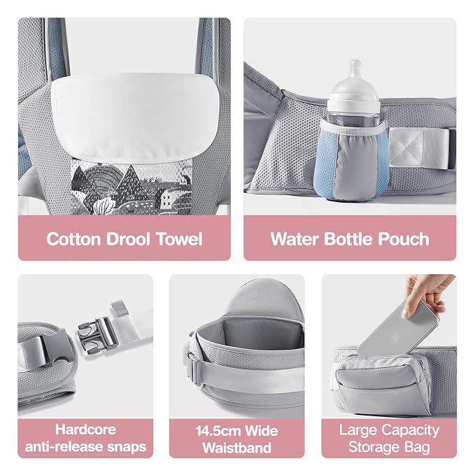 Baby Carrier, 6-in-1 Ergonomic Baby Carrier Newborn to Toddler, - Image 7