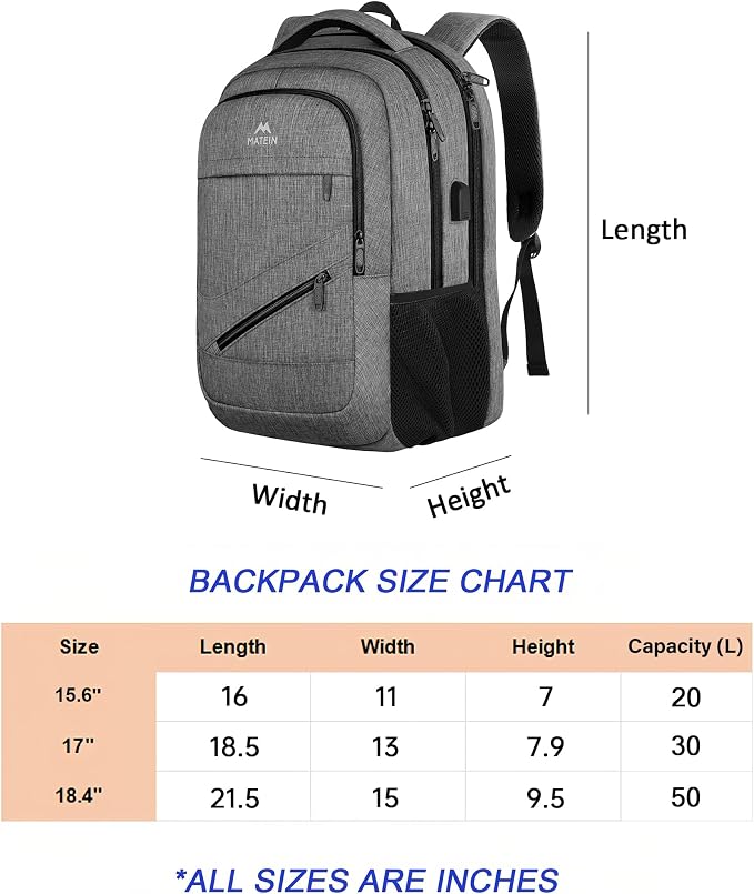 MATEIN 15.6 Inch Student Laptop Backpack, 20 L Airline Personal Item College - Image 5