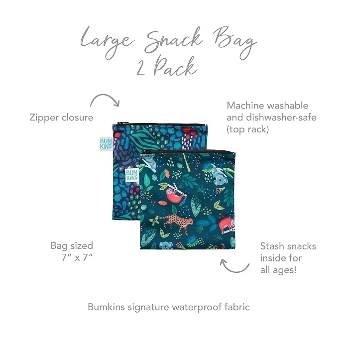 Bumkins Reusable Sandwich and Snack Bags, - Image 4