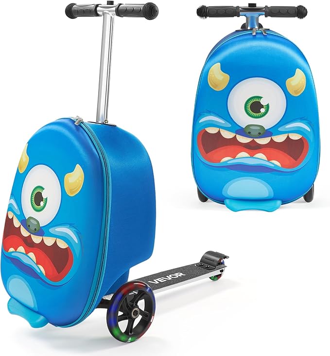 VEVOR Ride-on Luggage, 20 L Capacity, 20 Inches Kids Scooter Suitcase by VEVOR