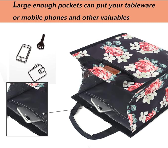 Lunch Bags for Women Insulated Reusable Lunch Tote - Image 6