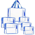 6Pcs Crystal Clear PVC Travel Toiletry Bag Kit by ROYBENS