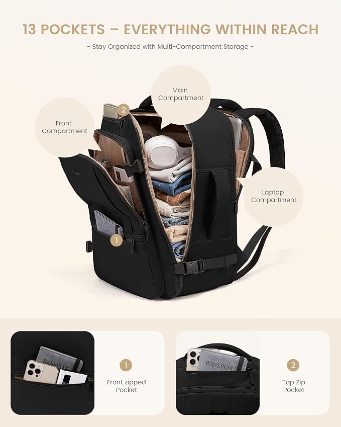 LOVEVOOK Travel Backpack for Women & Men, 50L Large Carry On Backpack Airline - Image 8