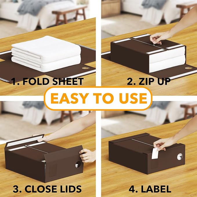 SpaceAid 12 Pack Bed Sheet Organizers and Storage, Foldable Sheet Organizer - Image 3