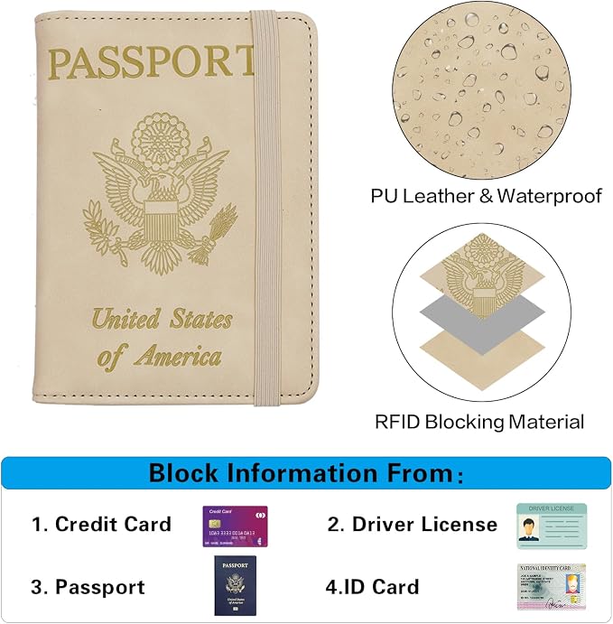 Melsbrinna Premium Leather Passport Holder Covers Case, Waterproof Rfid - Image 5