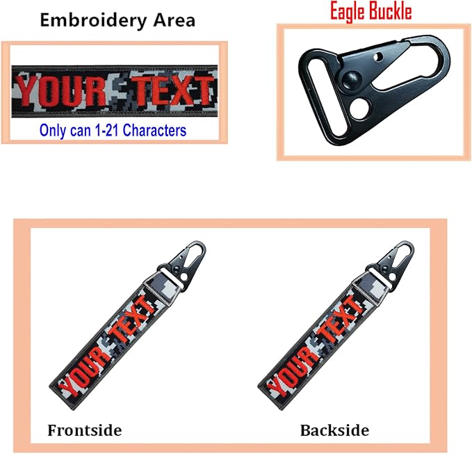 Custom Luggage Tags, Custom Personalized Luggage tag Name, Embroidery Key Ring - Image 3