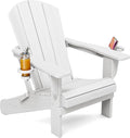 SERWALL Folding Adirondack Chair, Dual Cup Holders & All-Weather HDPE, by SERWALL