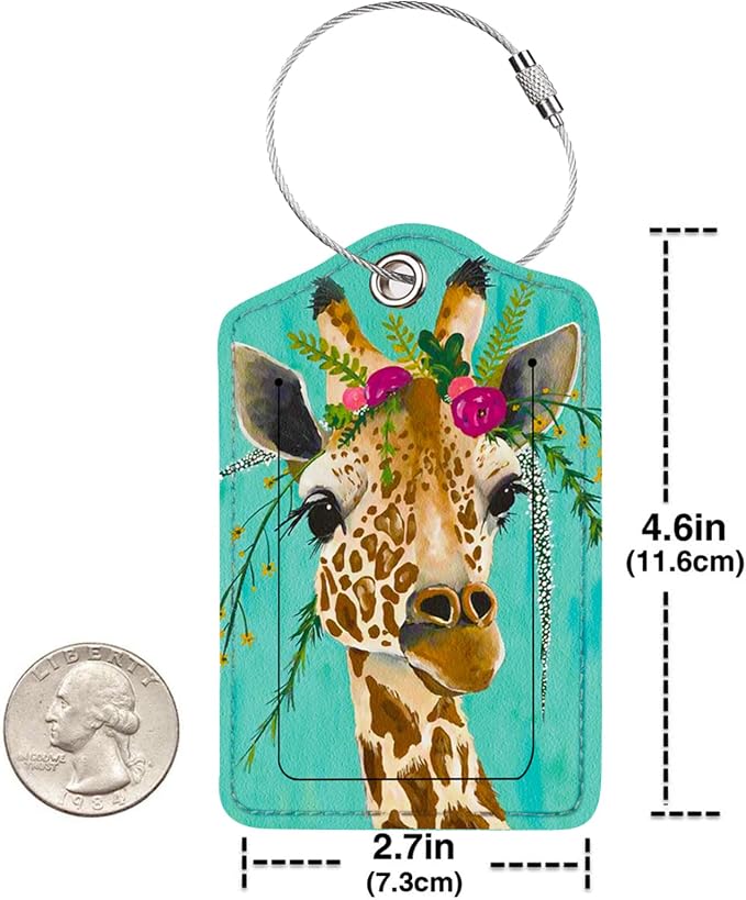 2 Pack Luggage Tag for Suitcase, Cute Unique Leather Bag Tags Identifiers - Image 4