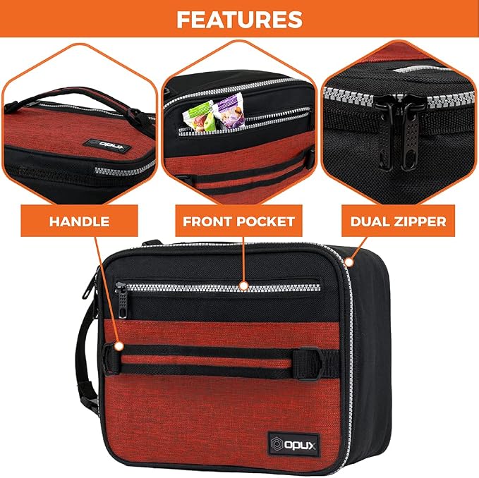 opux Insulated Lunch Box for Men Women Adult, Compact Lunch Bag for Kids Boy - Image 6