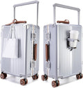 feilario 24in Aluminum Frame Wide Handle Hard Shell Carry On Suitcase by feilario