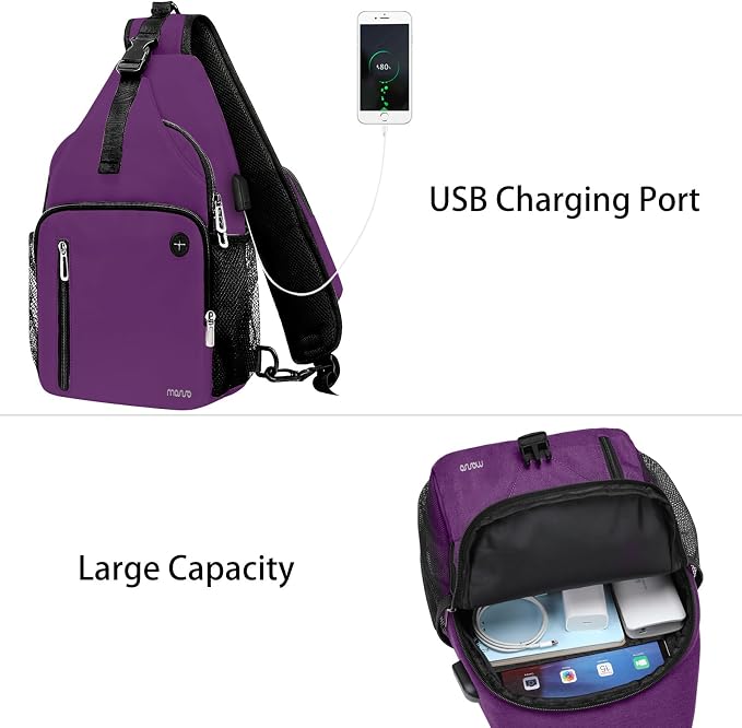 MOSISO Sling Backpack Bag, Crossbody Shoulder Bag Travel Hiking Daypack Chest - Image 2
