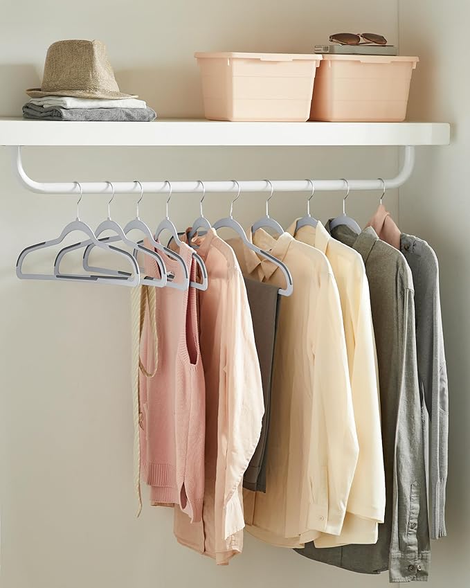 SONGMICS Clothes Hangers, Space-Saving, Light Gray and Dark Gray UCRF50G - Image 3