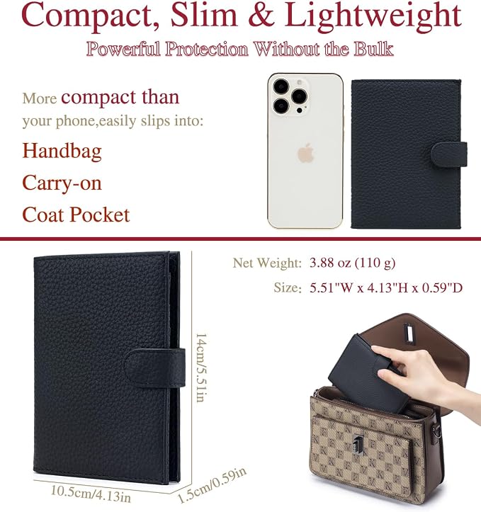 RFID Slim Passport Holder for Travel – Leather Passport Wallet for Women & Men - Image 5